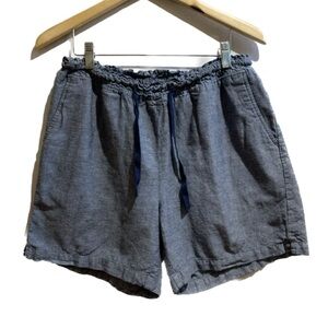 Jachs Girlfriend Linen Blend Elastic Tie Waist Baggy Shorts Ladies Large